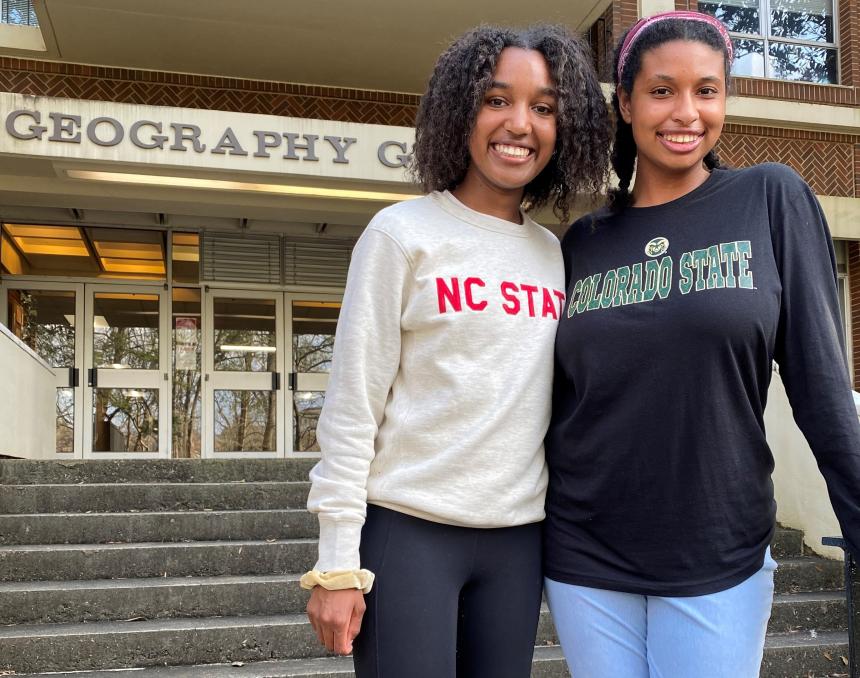 Grad students Morgan Bell and Amanda Bowden