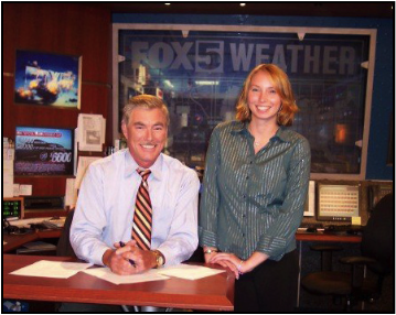 Audrey Ewen Gies (BS 2007) with Ken Cook of Fox 5 Atlanta.