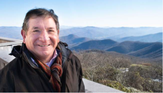 Dr. Sarmiento Poses at Brasstown Bald 