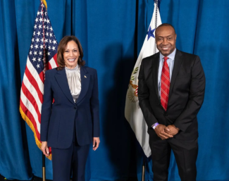 Dr. Marshall Shepherd Poses with Kamala Harris 