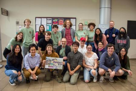 Dr. Jerry Shannon, The Community GIS Class, and members of AHAT pose for a group photo