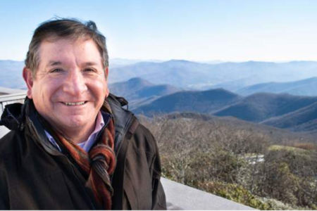 Dr. Sarmiento Poses at Brasstown Bald 