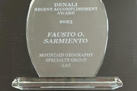 Photo of Dr. Sarmiento's award